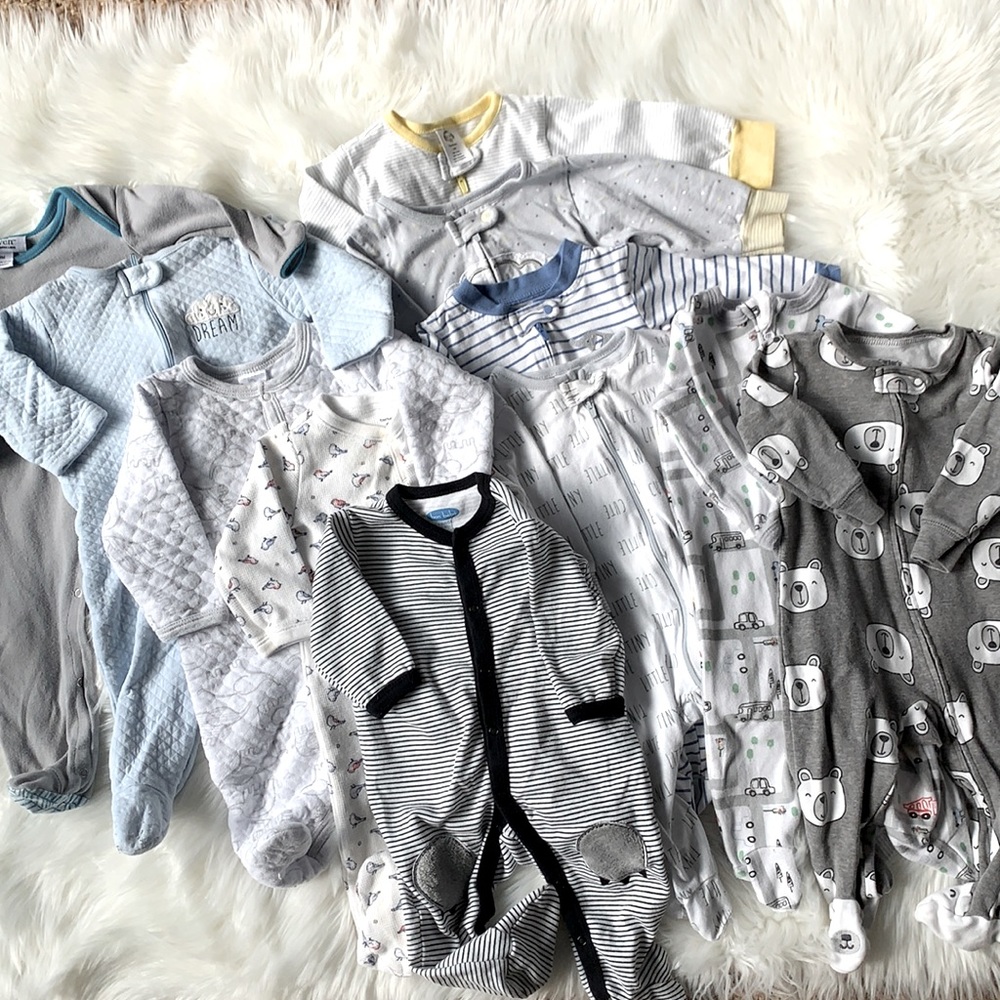 11 piece cotton footed pajama set